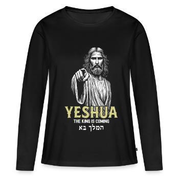 Yeshua Divine Messiah Illustration - Women's Premium Organic Long Sleeve Shirt - black - Front - Julia (174cm)