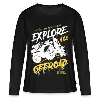 Aventure Tout-terrain Véhicule tout-terrain 4x4 - T-shirt manches longues Premium bio Femme - noir - Devant - Julia (174cm)