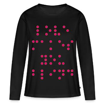 Love_makes_you-- - T-shirt manches longues Premium bio Femme - noir - Devant - Julia (174cm)