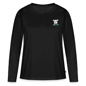 Happy Louis - DJ - T-shirt manches longues Premium bio Femme - noir - Devant - Julia (174cm)