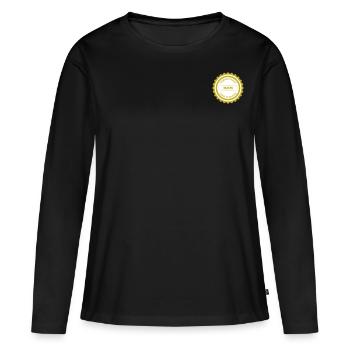 Label of Quality / Mom / Small - T-shirt manches longues Premium bio Femme - noir - Devant - Julia (174cm)