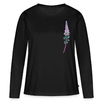 Lupin - Fleur décorative - T-shirt manches longues Premium bio Femme - noir - Devant - Julia (174cm)