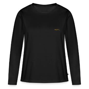 Reise - Frauen Premium Bio Langarmshirt - Schwarz - Vorne - Julia (174cm)