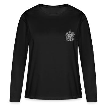 Harry Potter Emblème Serpentard petit - T-shirt manches longues Premium bio Femme - noir - Devant - Julia (174cm)