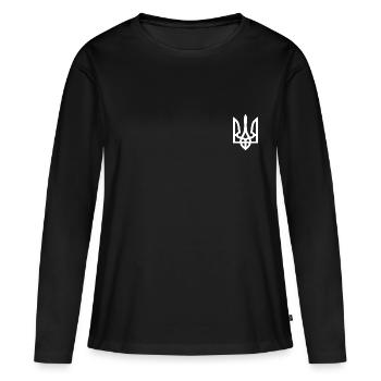 Ukraine - T-shirt manches longues Premium bio Femme - noir - Devant - Julia (174cm)