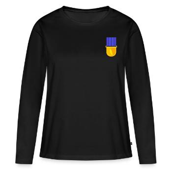 Médaille Serrano - T-shirt manches longues Premium bio Femme - noir - Devant - Julia (174cm)