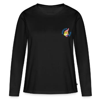 The Patrick Star Show Patrick Blaue Buchstaben - Frauen Premium Bio Langarmshirt - Schwarz - Vorne - Julia (174cm)