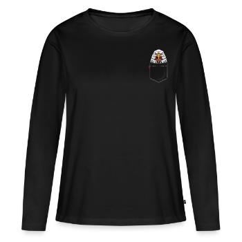 Adler in Brusttasche Frankfurt Fußball Geschenk - Frauen Premium Bio Langarmshirt - Schwarz - Vorne - Julia (174cm)