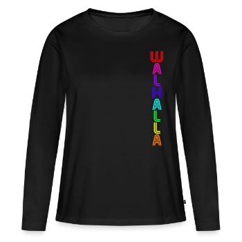 Wallhalla -néon- - T-shirt manches longues Premium bio Femme - noir - Devant - Julia (174cm)