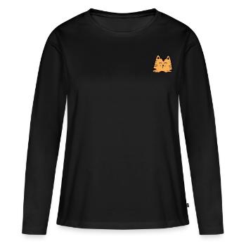 Cat in your pocket - Women's Premium Organic Long Sleeve Shirt - black - Front - Julia (174cm)