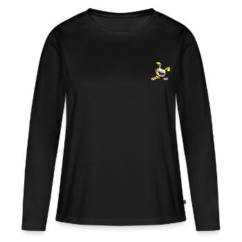 Marsupilami Taschenmotiv - Frauen Premium Bio Langarmshirt - Schwarz - Vorne - Julia (174cm)