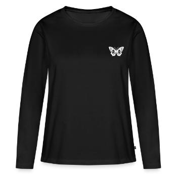 Papillon - T-shirt manches longues Premium bio Femme - noir - Devant - Julia (174cm)