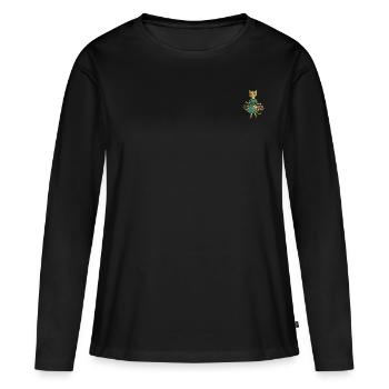 Style Chat - T-shirt manches longues Premium bio Femme - noir - Devant - Julia (174cm)