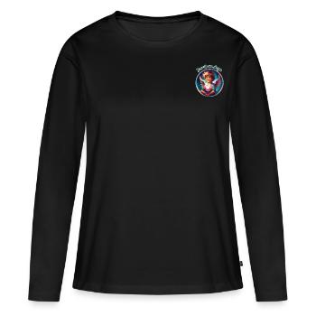 Je suis un Ange - T-shirt manches longues Premium bio Femme - noir - Devant - Julia (174cm)