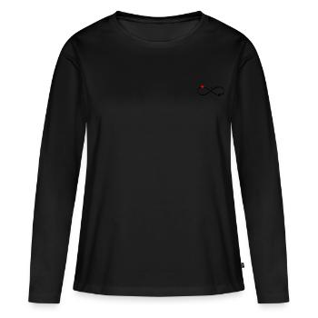chiens amour forever - i love my dog - Infini - T-shirt manches longues Premium bio Femme - noir - Devant - Julia (174cm)