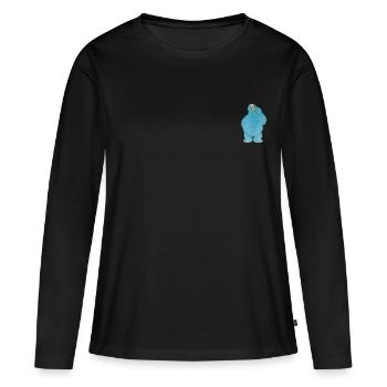 5 Rue Sésame Macaron Grignote petit - T-shirt manches longues Premium bio Femme - noir - Devant - Julia (174cm)