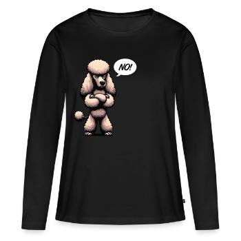 pas de caniche Caniche Propriétaire de caniche Amoureux des caniches Caniche Chien - T-shirt manches longues Premium bio Femme - noir - Devant - Julia (174cm)