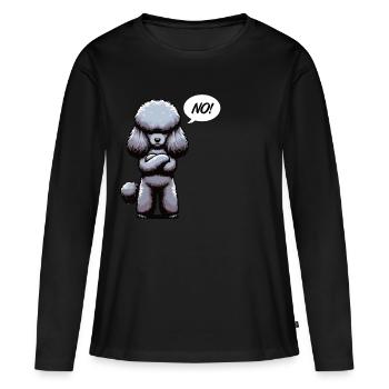 pas de caniche Caniche Propriétaire de caniche Amoureux des caniches Caniche Chien - T-shirt manches longues Premium bio Femme - noir - Devant - Julia (174cm)