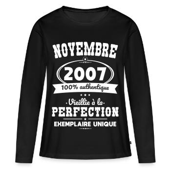 18th Birthday - November 2007 Perfection - Women's Premium Organic Long Sleeve Shirt - black - Front - Julia (174cm)