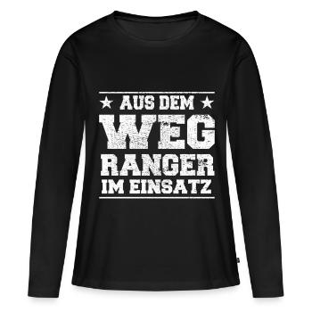 Aus dem Weg Ranger im Einsatz Design - Frauen Premium Bio Langarmshirt - Schwarz - Vorne - Julia (174cm)
