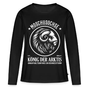 Moschusochse König der Arktis - Unaufhaltsam! - Frauen Premium Bio Langarmshirt - Schwarz - Vorne - Julia (174cm)