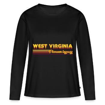 cooles West Virginia USA Bundesstaaten Design - Frauen Premium Bio Langarmshirt - Schwarz - Vorne - Julia (174cm)