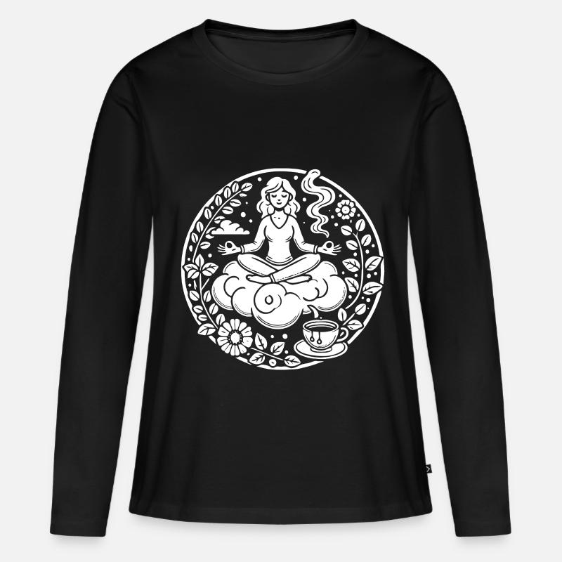 Mindfulness Design – La force réside dans la tranquillité - T-shirt manches longues Premium bio Femme - noir