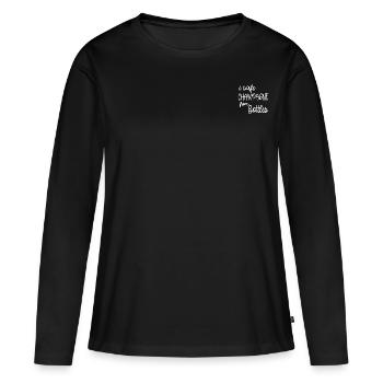 i safe ... from Bottles - Frauen Premium Bio Langarmshirt - Schwarz - Vorne - Julia (174cm)