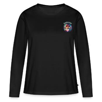 Je suis un Ange - T-shirt manches longues Premium bio Femme - noir - Devant - Julia (174cm)