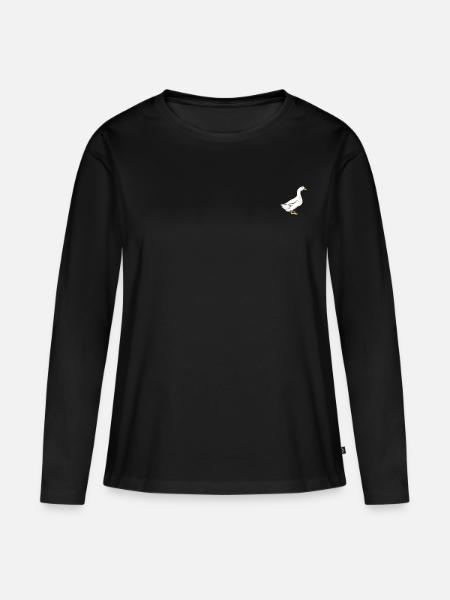 Gans - Frauen Premium Bio Langarmshirt - Schwarz