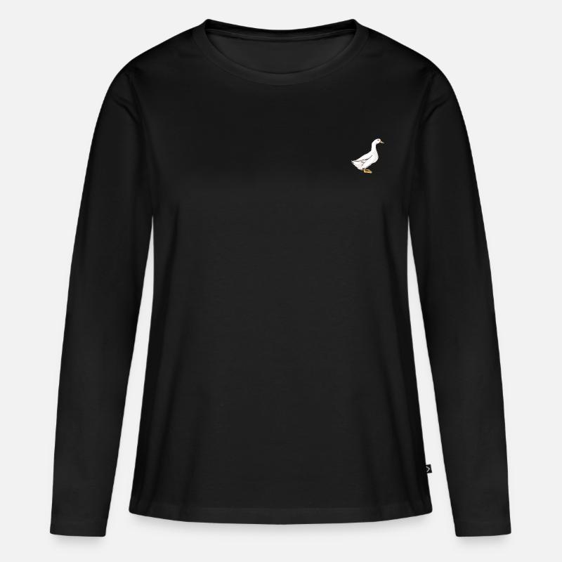 Gans - Frauen Premium Bio Langarmshirt - Schwarz