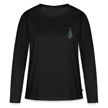 Attacher - T-shirt manches longues Premium bio Femme - noir - Devant - Julia (174cm)