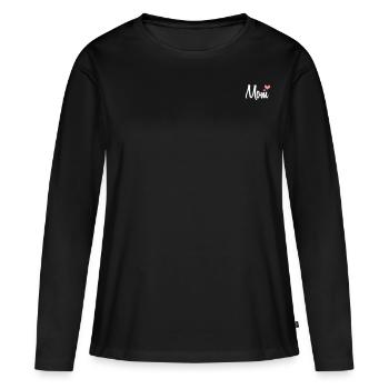 Mom - Frauen Premium Bio Langarmshirt - Schwarz - Vorne - Julia (174cm)