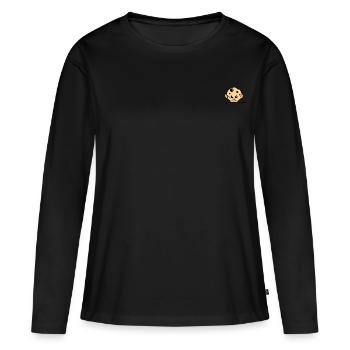 Biscuit - T-shirt manches longues Premium bio Femme - noir - Devant - Julia (174cm)