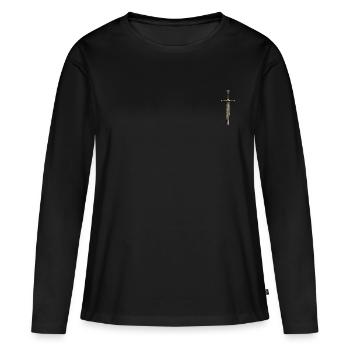 Épée du Moyen Âge - T-shirt manches longues Premium bio Femme - noir - Devant - Julia (174cm)