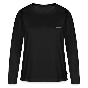 Einfeldträger mit Gleichstreckenlast - Frauen Premium Bio Langarmshirt - Schwarz - Vorne - Julia (174cm)
