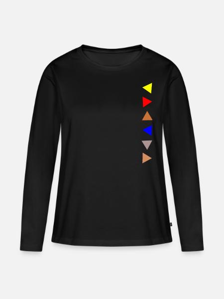 Dreieck Ornament Band - Frauen Premium Bio Langarmshirt - Schwarz