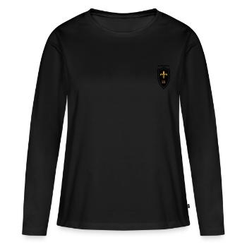 Lilie 12 Stämme Wappen a. schwarzem Grund - Frauen Premium Bio Langarmshirt - Schwarz - Vorne - Julia (174cm)
