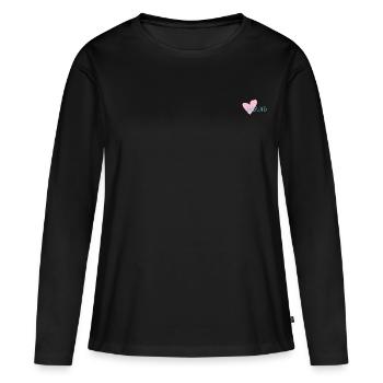Liebling - Herz - Frauen Premium Bio Langarmshirt - Schwarz - Vorne - Julia (174cm)