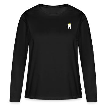 Dent avec couronne - T-shirt manches longues Premium bio Femme - noir - Devant - Julia (174cm)