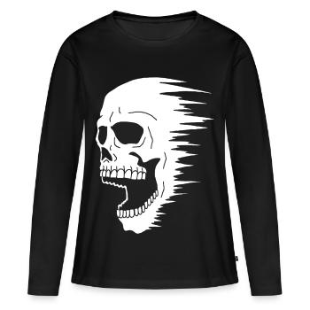 Schädel und Geschwindigkeit - Frauen Premium Bio Langarmshirt - Schwarz - Vorne - Julia (174cm)
