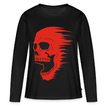 Red Skull and Speed - Women's Premium Organic Long Sleeve Shirt - black - Front - Julia (174cm)
