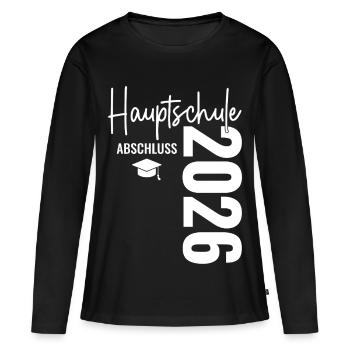 Certificat de la Hauptschule - Hauptschulabschluss 2026 - T-shirt manches longues Premium bio Femme - noir - Devant - Julia (174cm)