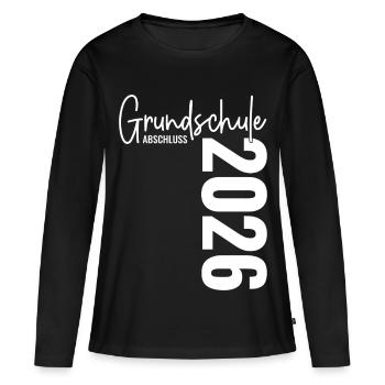 Remise des diplômes de l'école primaire 2026 - T-shirt manches longues Premium bio Femme - noir - Devant - Julia (174cm)