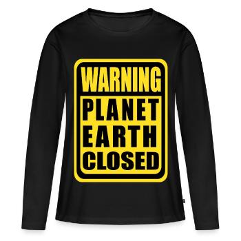 Planet Earth Closed - Women's Premium Organic Long Sleeve Shirt - black - Front - Julia (174cm)