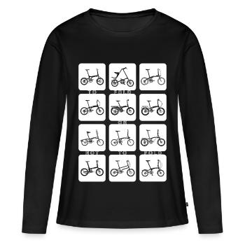COUCHER OU NE PAS PLIER (inverser) - T-shirt manches longues Premium bio Femme - noir - Devant - Julia (174cm)