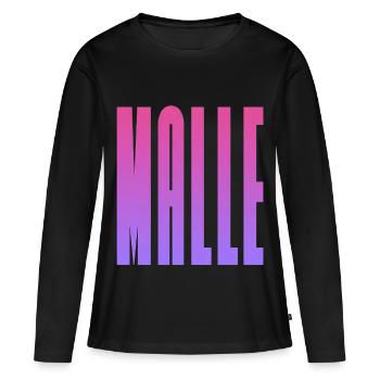 MALLE - T-shirt manches longues Premium bio Femme - noir - Devant - Julia (174cm)