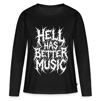 L’enfer a une meilleure musique - T-shirt manches longues Premium bio Femme - noir - Devant - Julia (174cm)