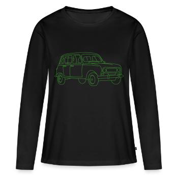 R4 (Voiture) - T-shirt manches longues Premium bio Femme - noir - Devant - Julia (174cm)