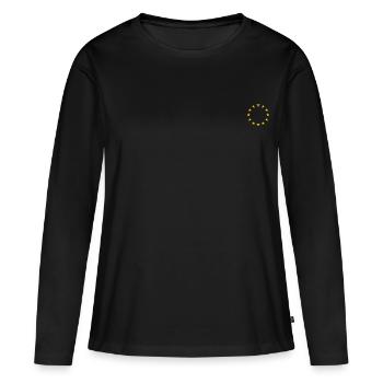 EU Europa Europäische Union Europaflagge EU Sterne - Frauen Premium Bio Langarmshirt - Schwarz - Vorne - Julia (174cm)